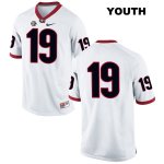 Youth Georgia Bulldogs NCAA #19 Willie Erdman Nike Stitched White Authentic No Name College Football Jersey TYN4254UK
